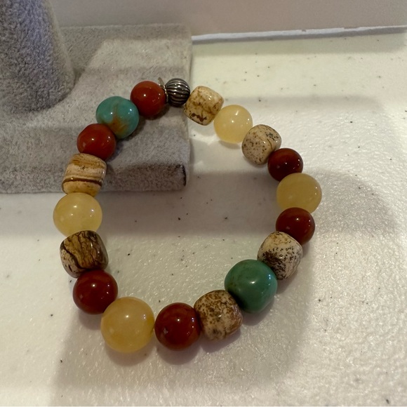 Carolyn Pollack Relios Gemstone Bracelet 925 sterling turquoise, jasper, calcite - Picture 10 of 13